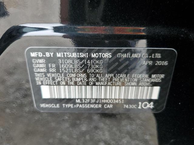 2017 Mitsubishi Mirage G4 Es VIN: ML32F3FJ1HH003451 Lot: 39839354