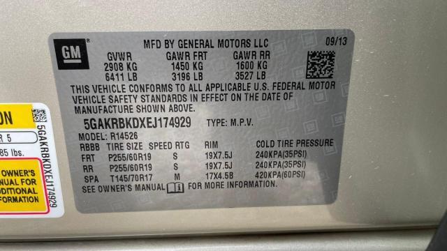 5GAKRBKDXEJ174929 | 2014 BUICK ENCLAVE