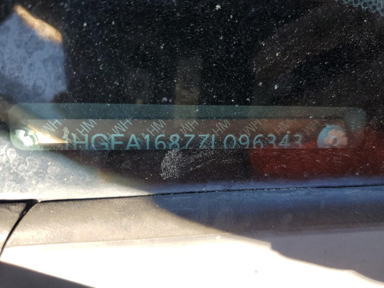 1HGFA16877L096343 2007 Honda Civic Ex