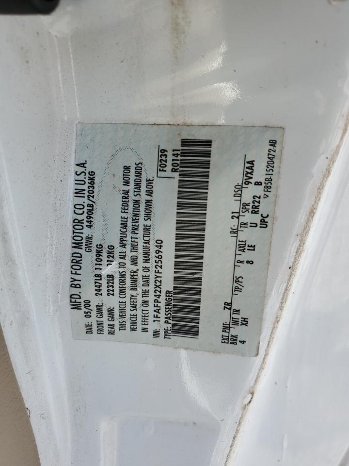 1FAFP42X2YF256940 2000 Ford Mustang Gt