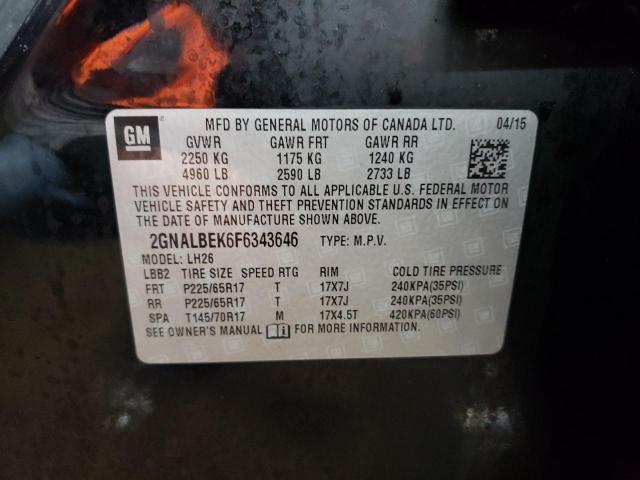 2GNALBEK6F6343646 | 2015 CHEVROLET EQUINOX LT