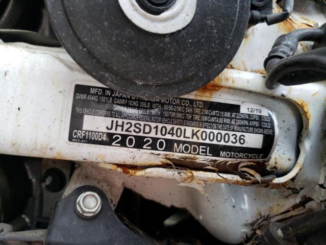 2020 HONDA CRF1100 D4 JH2SD1040LK000036