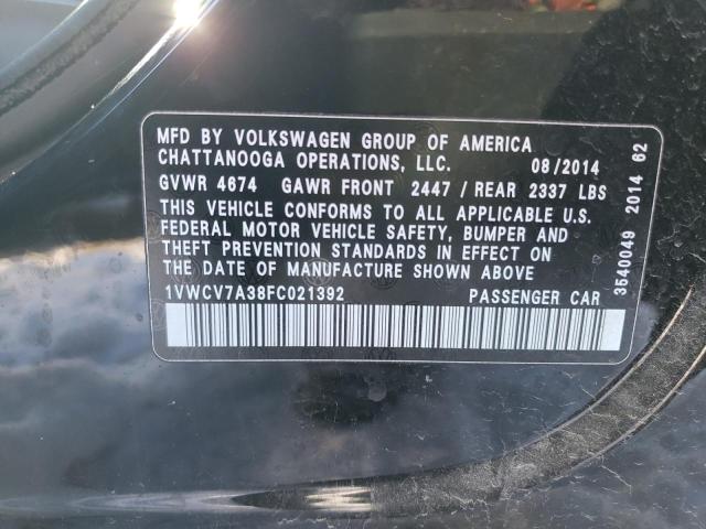 Lot #2346576151 2015 VOLKSWAGEN PASSAT SEL salvage car