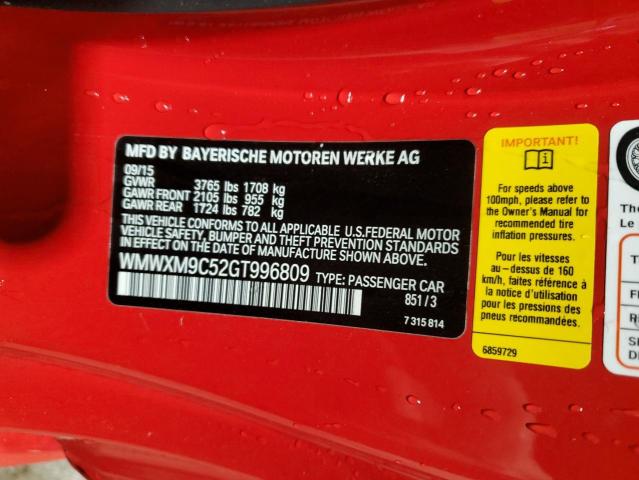 2016 MINI COOPER JOH WMWXM9C52GT996809