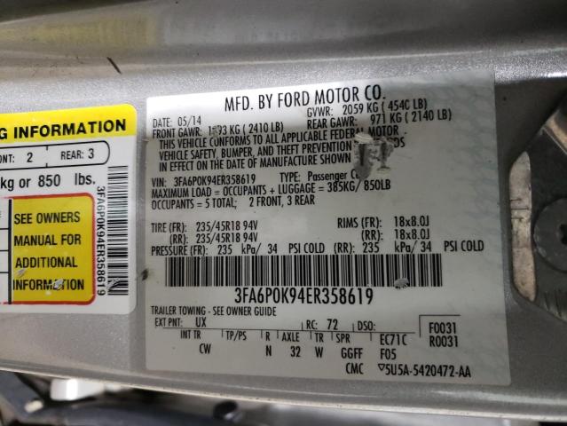 3FA6P0K94ER358619 | 2014 FORD FUSION TIT