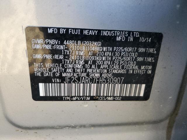 JF2SJARC7FH530907 | 2015 SUBARU FORESTER 2