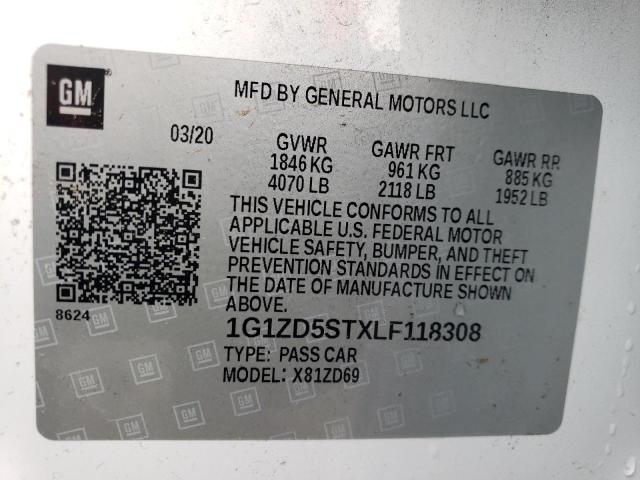 1G1ZD5STXLF118308 | 2020 CHEVROLET MALIBU LT