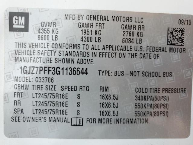 2016 GMC SAVANA G35 - 1GJZ7PFF3G1136644