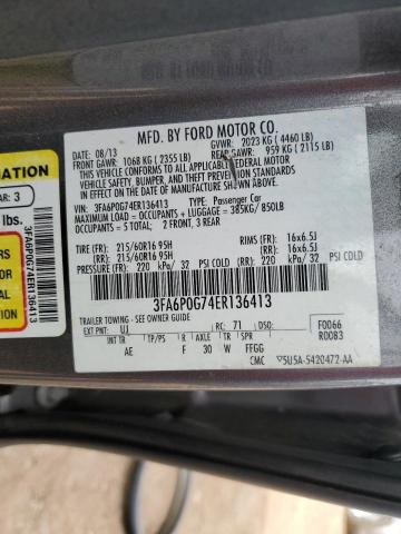 3FA6P0G74ER136413 | 2014 FORD FUSION S