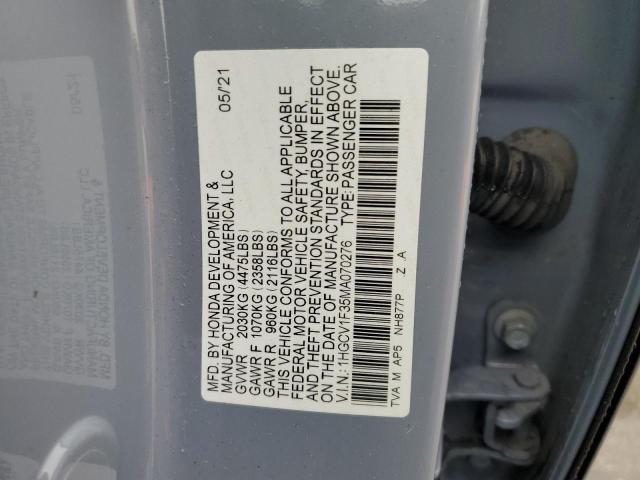 1HGCV1F35MA070276 | 2021 HONDA ACCORD SPO