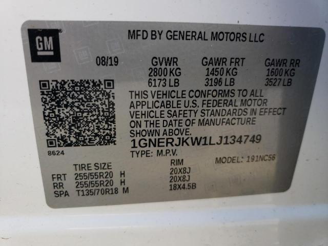 1GNERJKW1LJ134749 | 2020 CHEVROLET TRAVERSE R