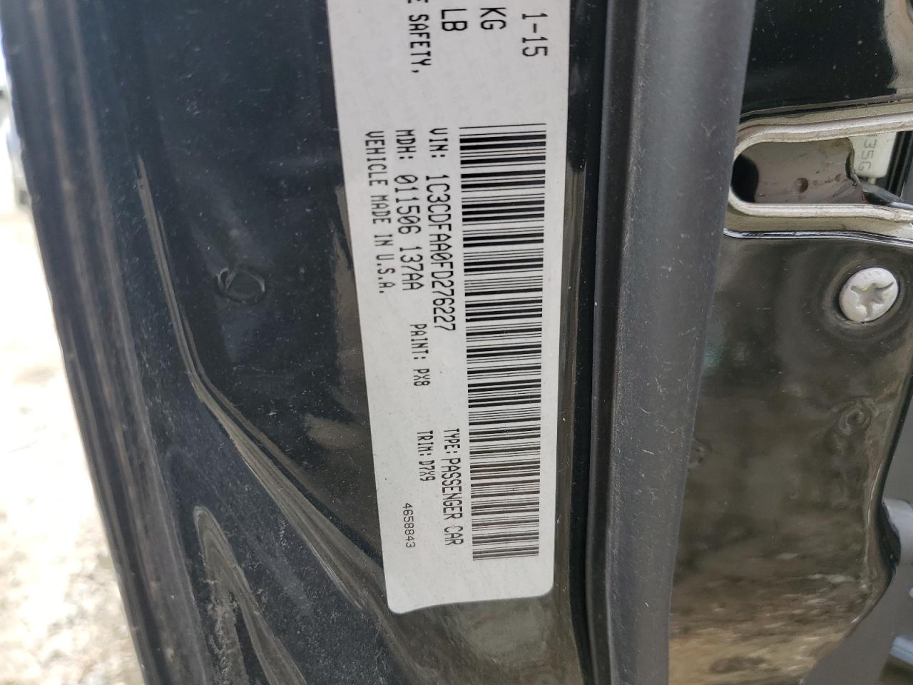 1C3CDFAA0FD276227 2015 Dodge Dart Se