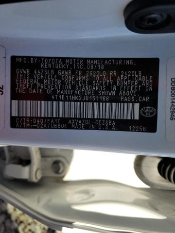 2018 TOYOTA CAMRY L 4T1B11HK2JU151168
