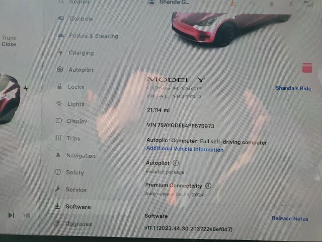 7SAYGDEE4PF675973 | 2023 TESLA MODEL Y