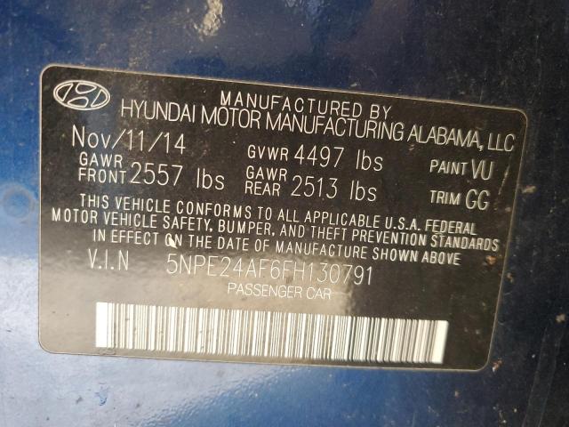 2015 Hyundai Sonata Se VIN: 5NPE24AF6FH130791 Lot: 54305224