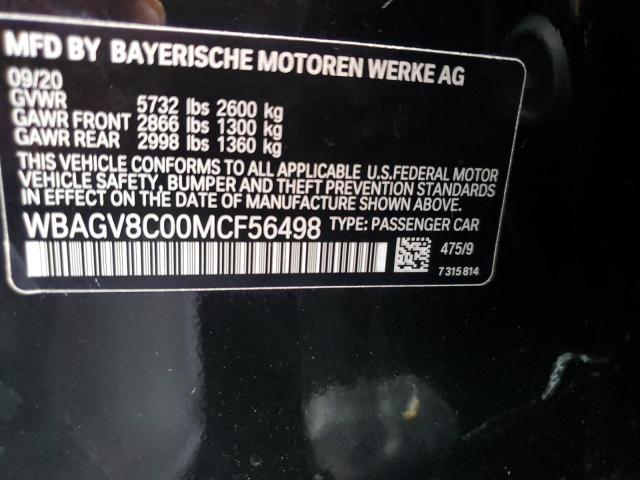 VIN WBAGV8C00MCF56498 2021 BMW 8 Series, M850XI no.12