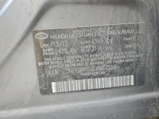 5NPEB4AC2EH867510 | 2014 HYUNDAI SONATA GLS