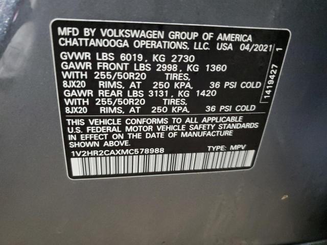 2021 VOLKSWAGEN ATLAS SE 1V2HR2CAXMC578988
