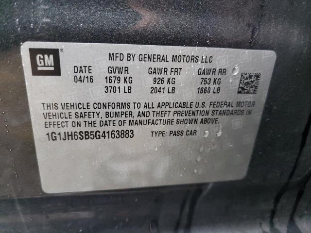2016 CHEVROLET SONIC RS - 1G1JH6SB5G4163883