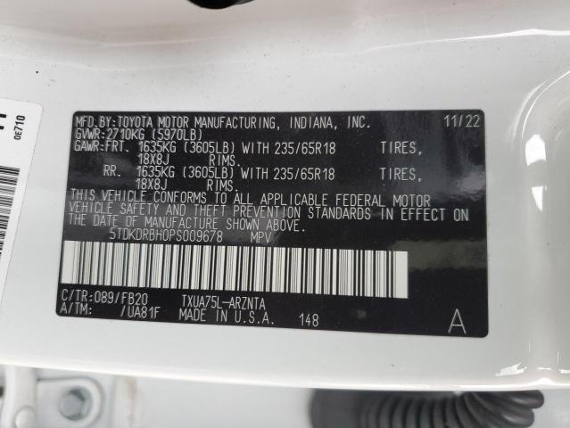 VIN 5TDKDRBH0PS009678 2023 Toyota Highlander, L no.13