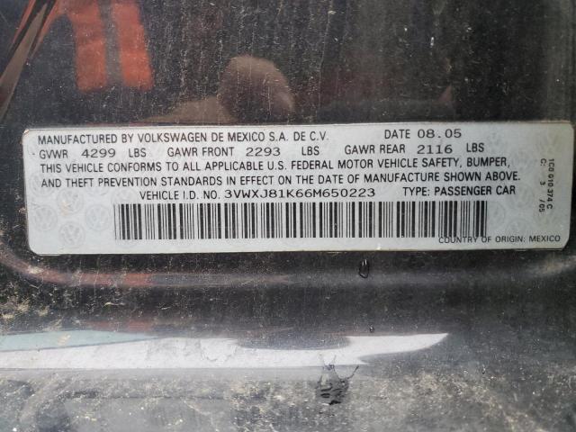 2006 Volkswagen Jetta Gli Option Package 2 VIN: 3VWXJ81K66M650223 Lot: 37100194