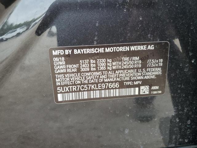 5UXTR7C57KLE97666 2019 BMW X3, photo no. 13