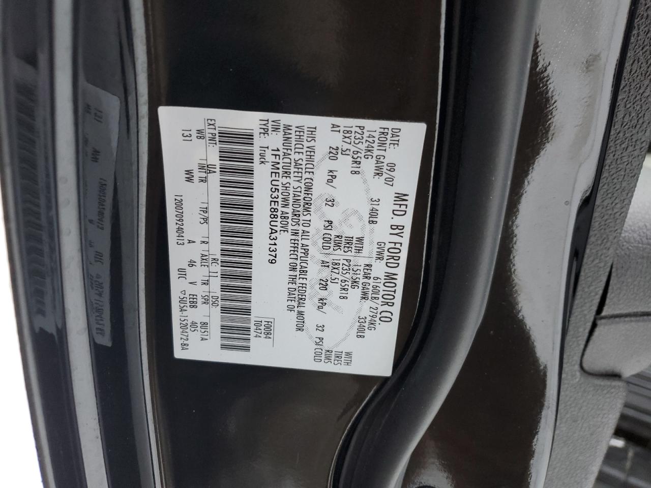 1fmeu53e88ua31379 1FMEU53E88UA31379 2008 Ford Explorer Sport Trac Limited