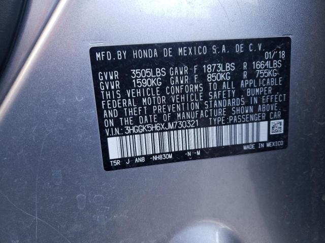 2018 HONDA FIT SPORT 3HGGK5H6XJM730321