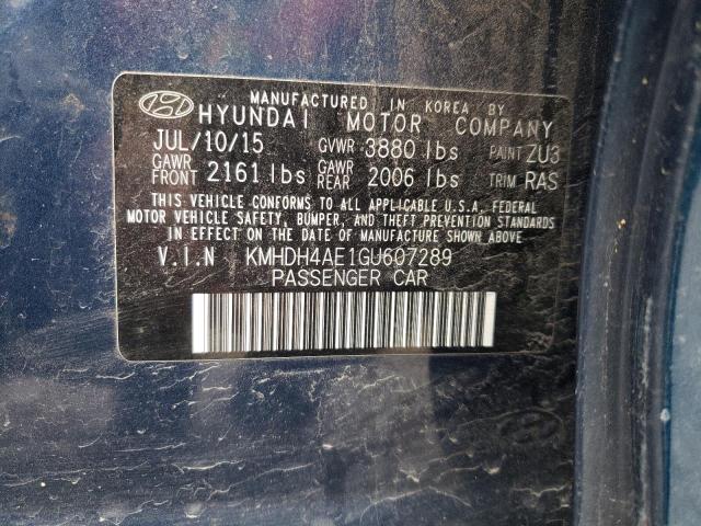 KMHDH4AE1GU607289 | 2016 HYUNDAI ELANTRA SE