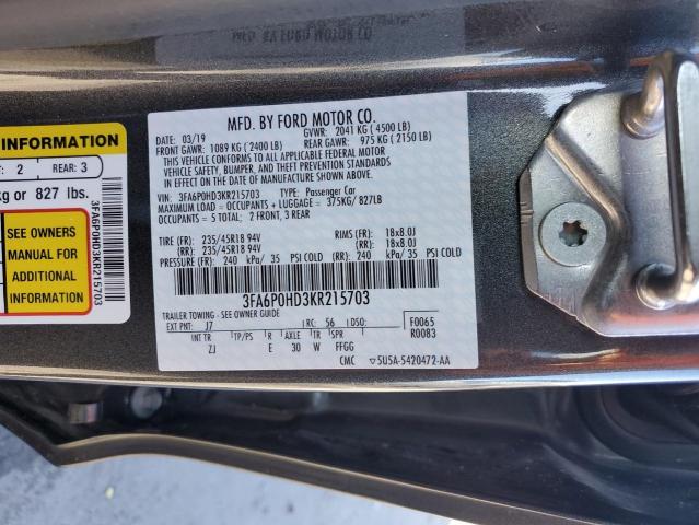 3FA6P0HD3KR215703 | 2019 Ford fusion se