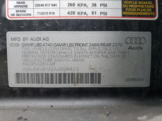 2010 Audi A3 Premium VIN: WAUDFAFM2AA024423 Lot: 82583413