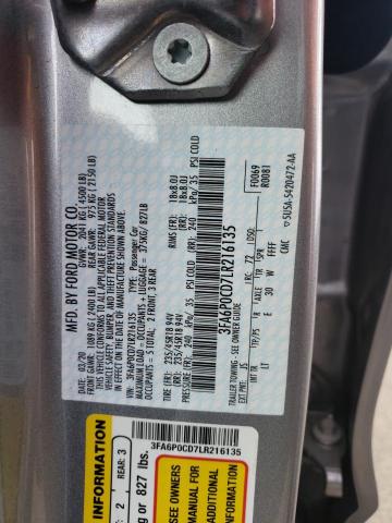 3FA6P0CD7LR216135 2020 FORD FUSION - Image 12