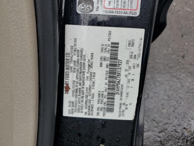 2008 Ford Fusion S VIN: 3FAHP06Z78R137927 Lot: 39295284