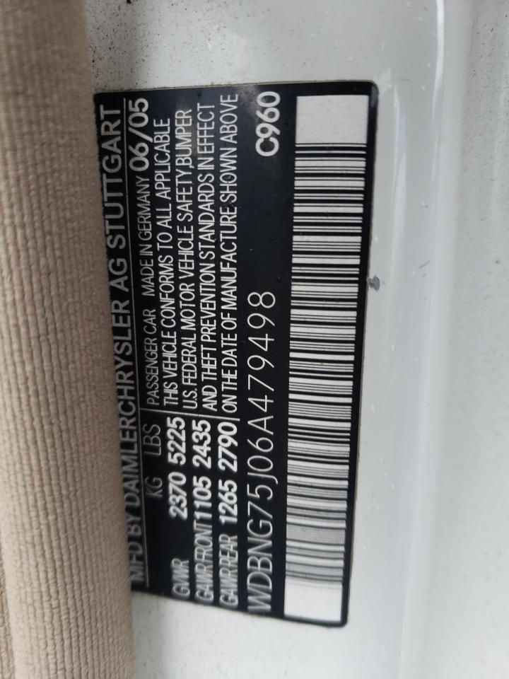 wdbng75j06a479498 WDBNG75J06A479498 2006 Mercedes-Benz S 500