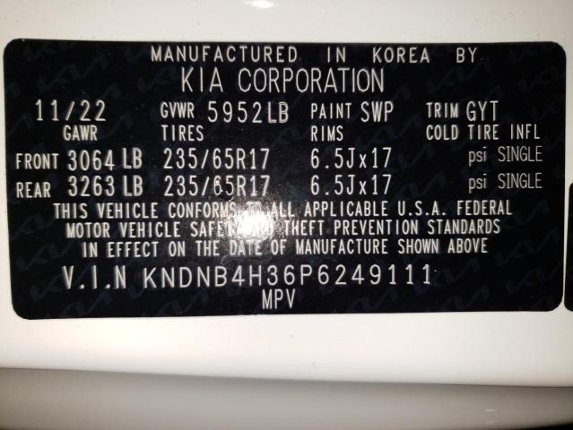 KNDNB4H36P6249111 Kia Carnival L  13