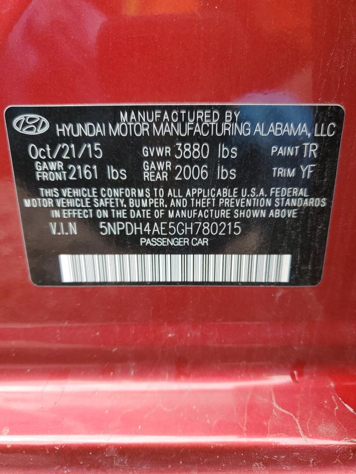 5NPDH4AE5GH780215 2016 Hyundai Elantra Se