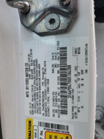 3FA6P0G78KR186288 2019 FORD FUSION - Image 12