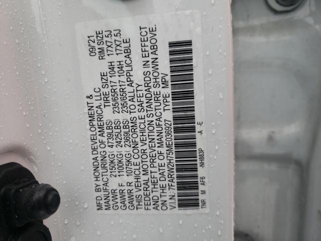 2021 Honda Cr-V Se VIN: 7FARW2H75ME036927 Lot: 39274574