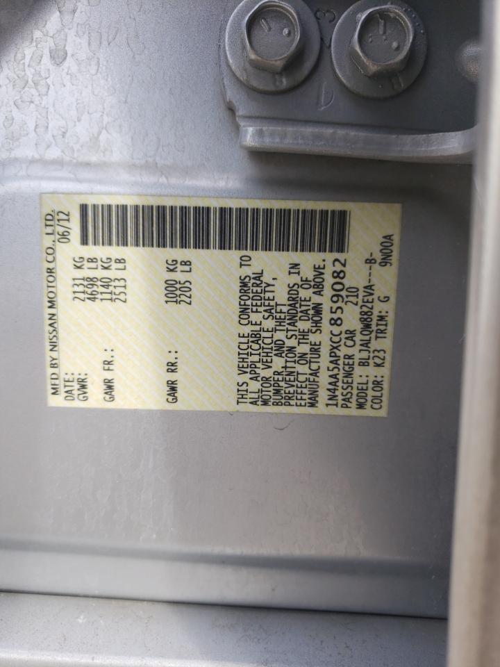 1N4AA5APXCC859082 2012 Nissan Maxima S