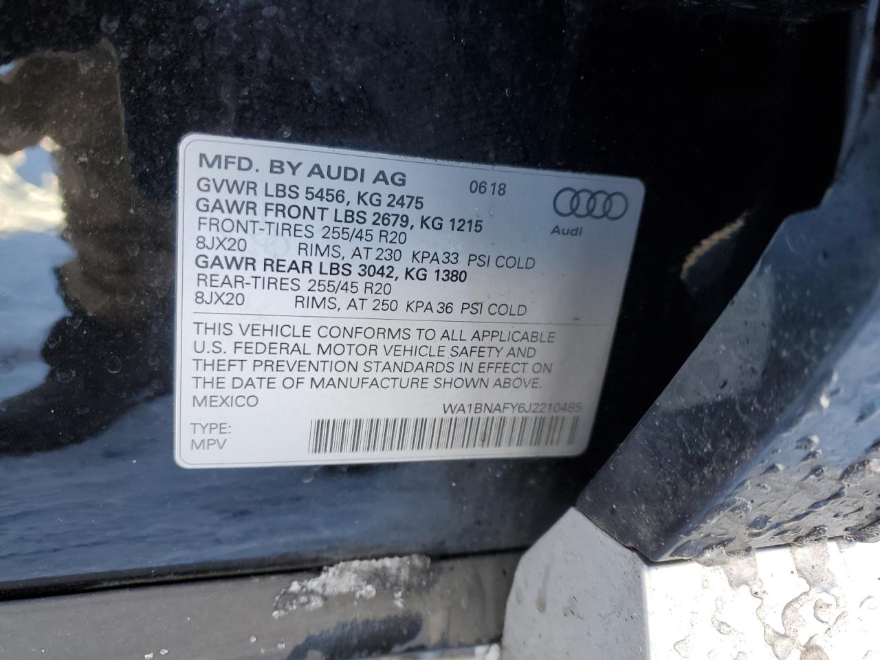 Lot #2981781029 2018 AUDI Q5 PREMIUM