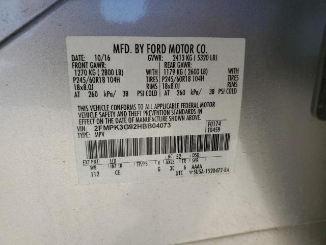 2FMPK3G92HBB04073 2017 FORD EDGE - Image 12