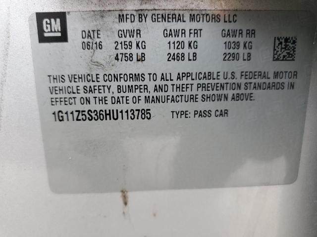 1G11Z5S36HU113785 | 2017 CHEVROLET IMPALA LS