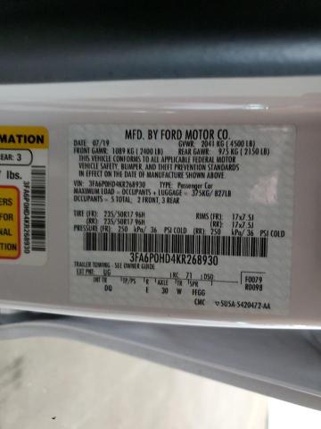 VIN 3FA6P0HD4KR268930 2019 Ford Fusion, SE no.12