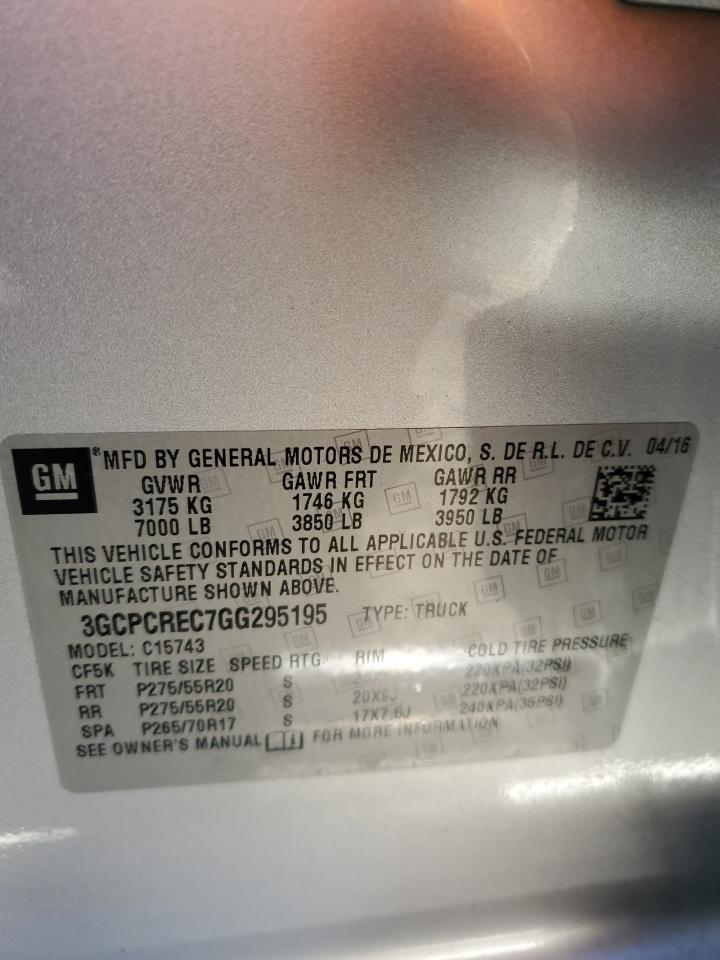 VIN: 3GCPCREC7GG295195 2016 CHEVROLET ALL Models
