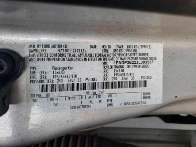 2018 FORD FOCUS S 1FADP3E22JL303537
