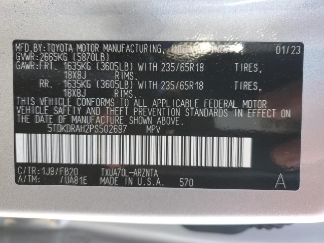 VIN 5TDKDRAH2PS502697 2023 Toyota Highlander, L no.13