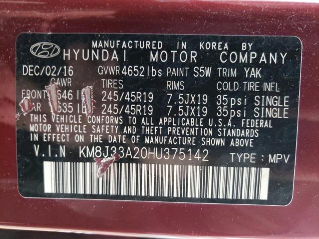 KM8J33A20HU375142 | 2017 HYUNDAI TUCSON LIM