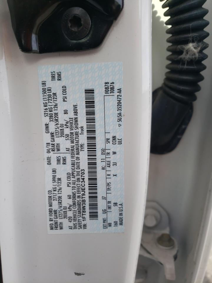 VIN: 1FT8W3BT9JEC34703 2018 FORD F350