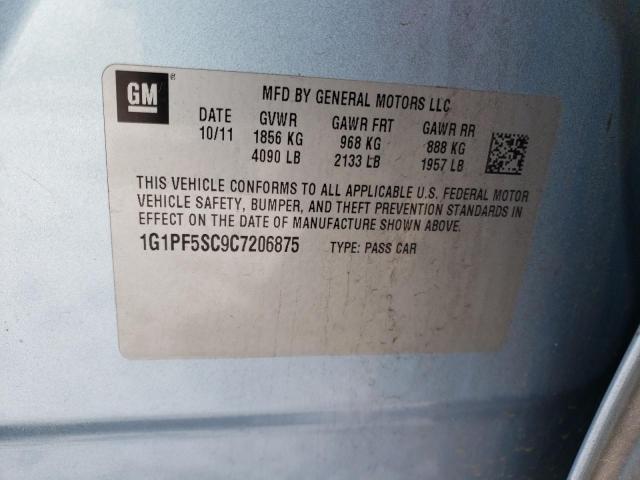 2012 Chevrolet Cruze Lt VIN: 1G1PF5SC9C7206875 Lot: 37779684