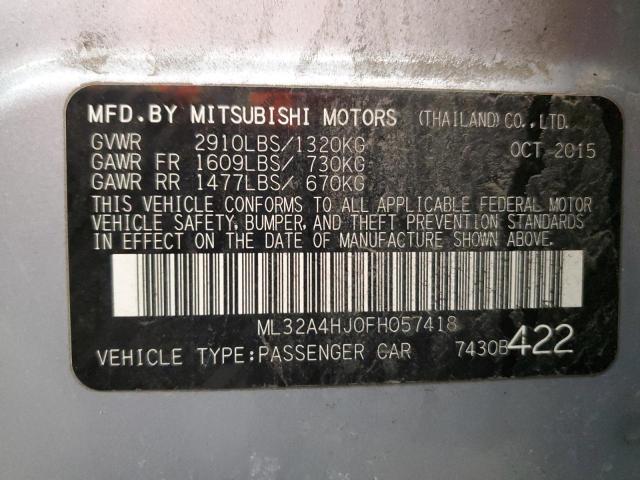 2015 Mitsubishi Mirage Es VIN: ML32A4HJ0FH057418 Lot: 38857434